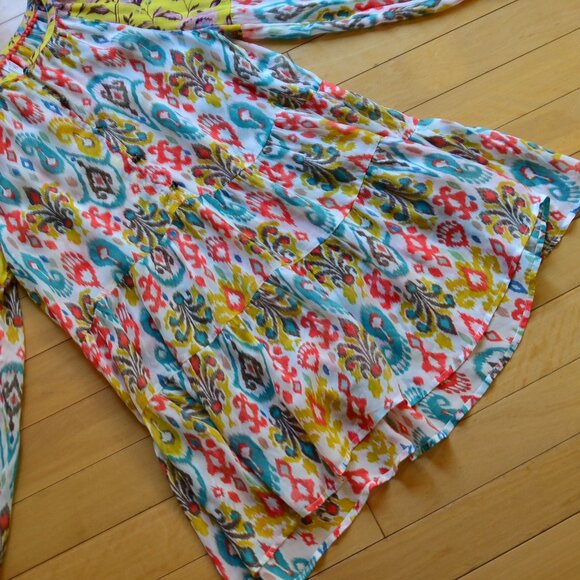 Anthropologie Maureen Paisley Tunic Dress Babydoll Chiffon Flowy Top Size M/P - Picture 6 of 14